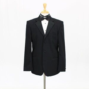 Emanuel Ungaro 40S Black Solid 3-Button Tuxedo Jacket G198